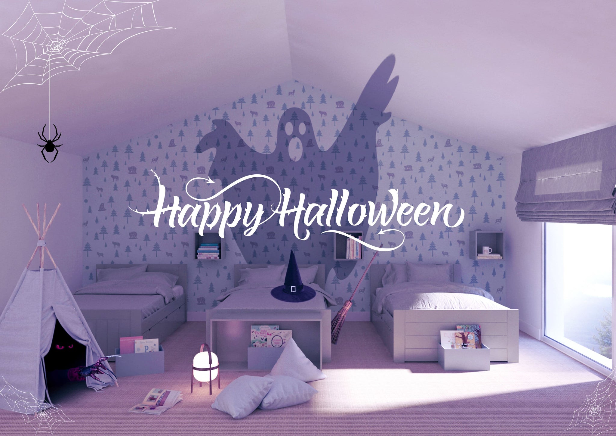 Purple Themed Bedroom With Crystal Decorations created on Craiyon, image size:2048x1448