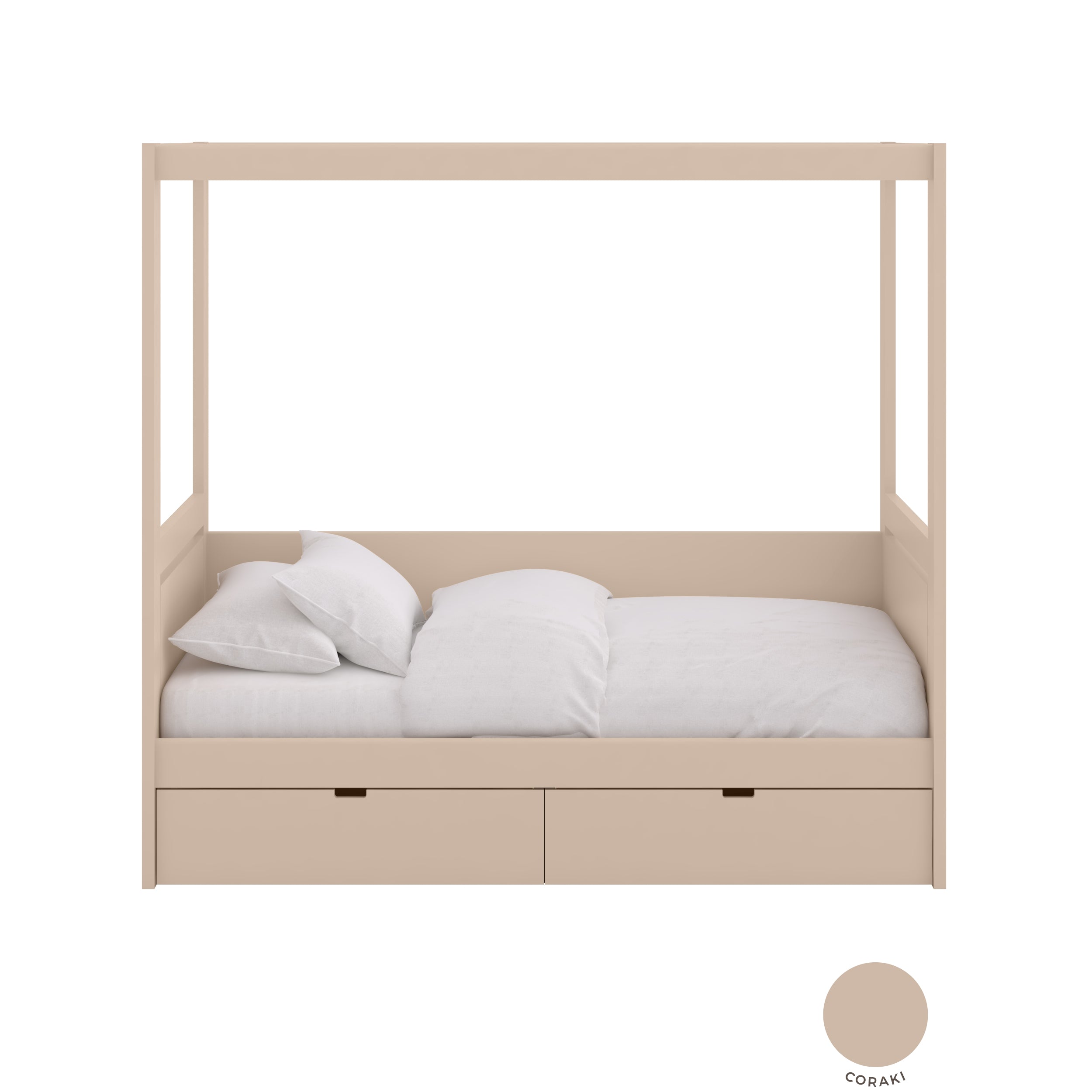 Bed met Uitschuifbed en Sierlijst