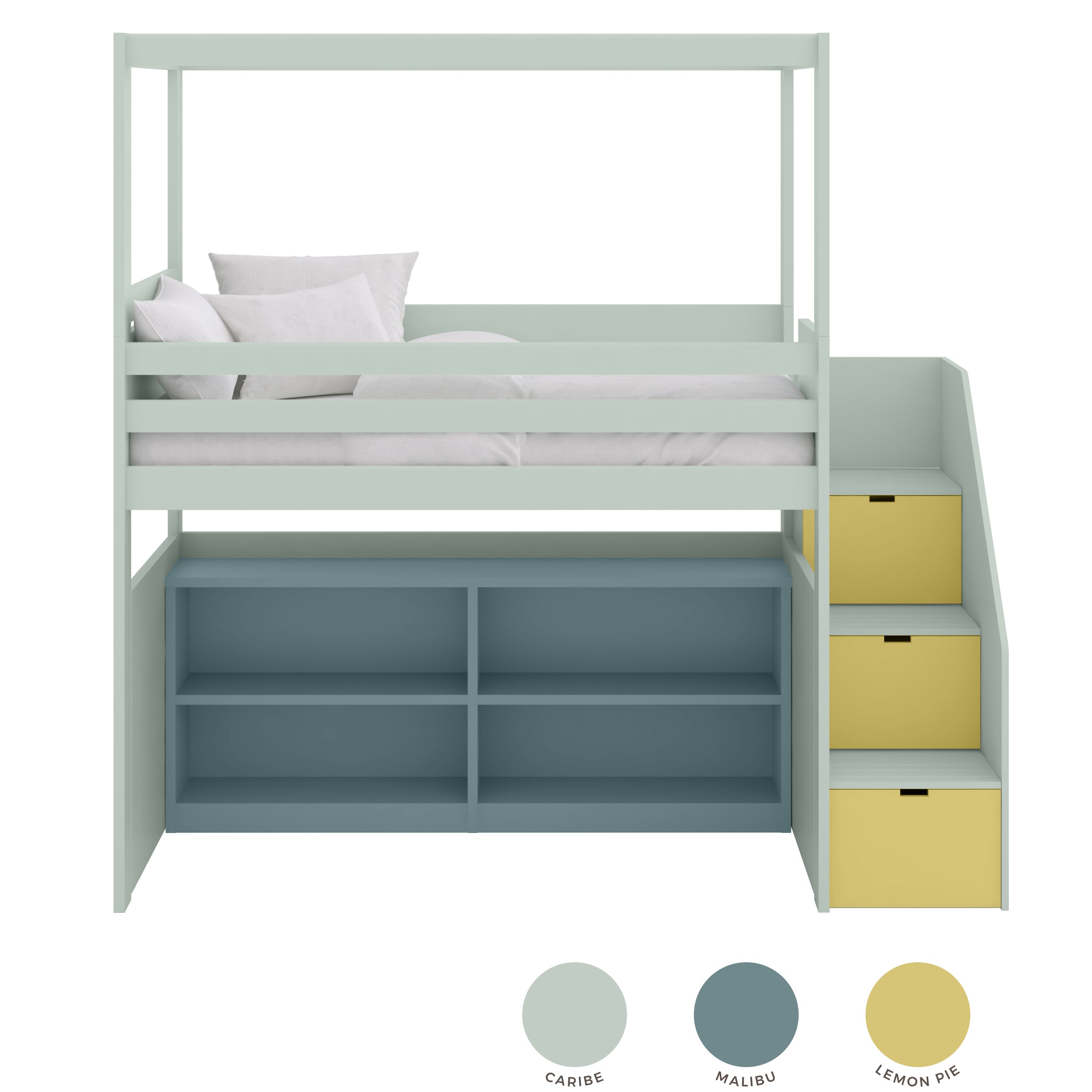 Hotchbett mit Stauraum