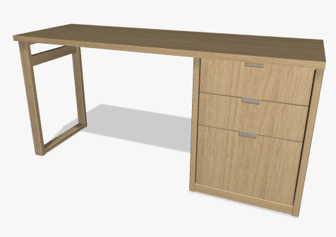 Table d'étude avec tiroirs