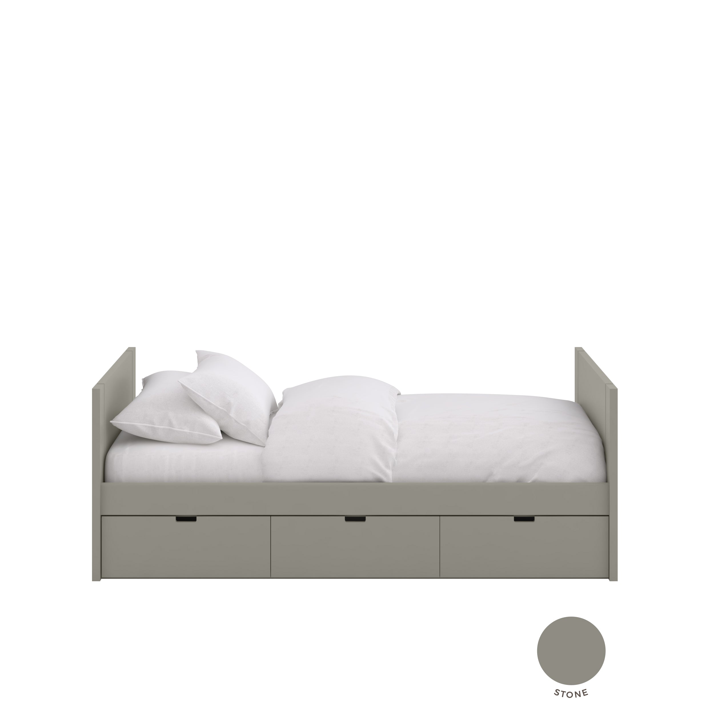 Letto singolo con letto estraibile e cassetti