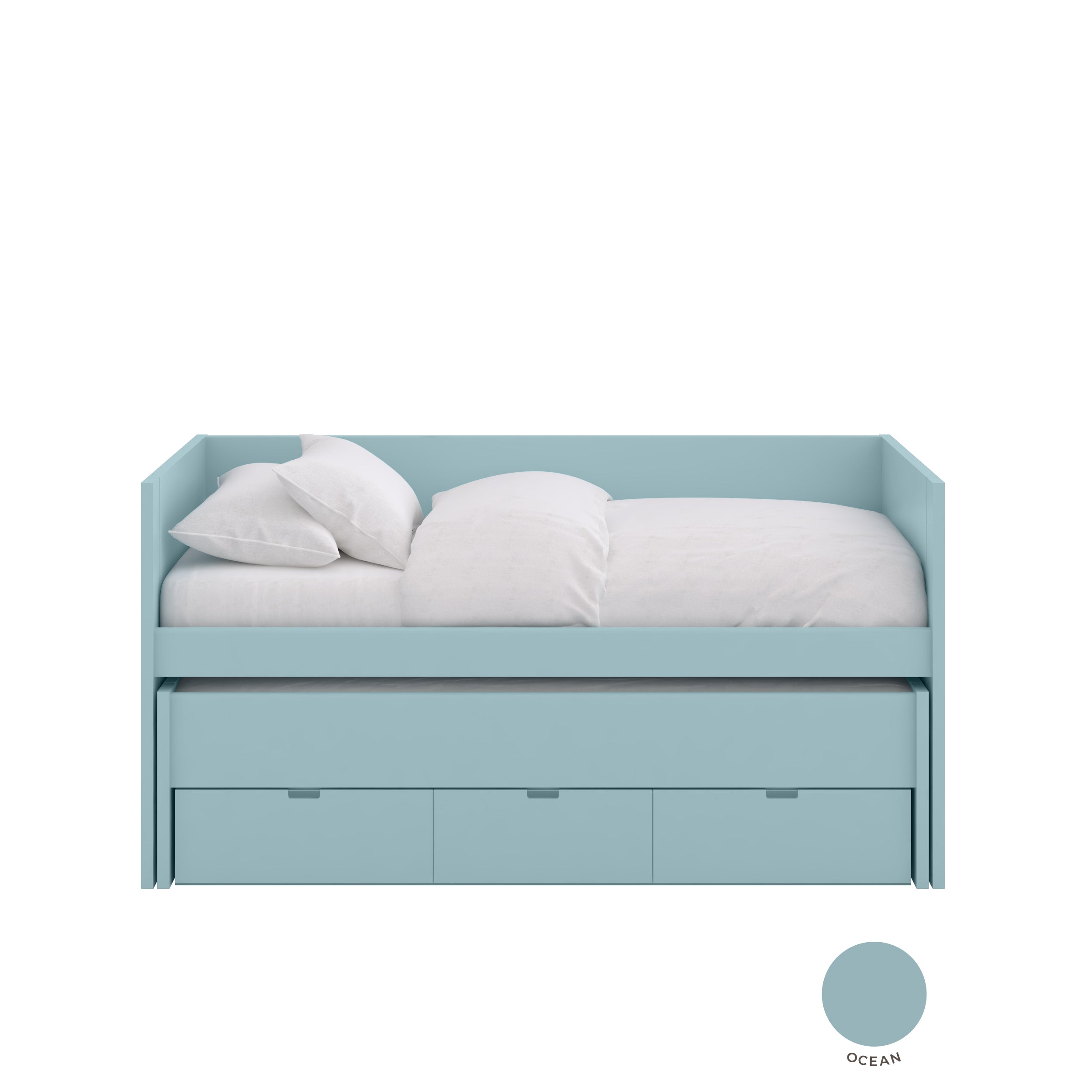 Letto singolo con letto estraibile mobile e cassetti