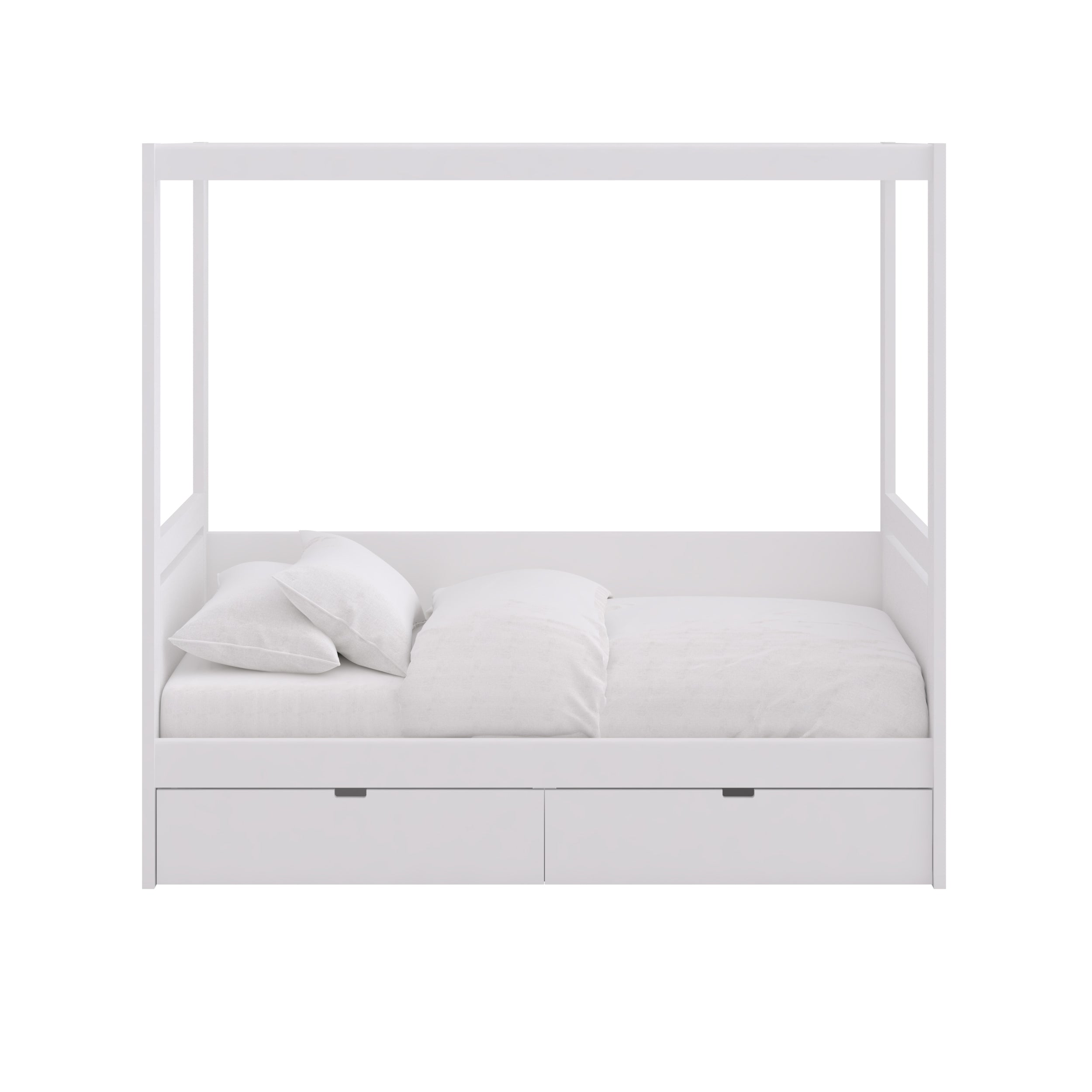 Bed met Uitschuifbed en Sierlijst