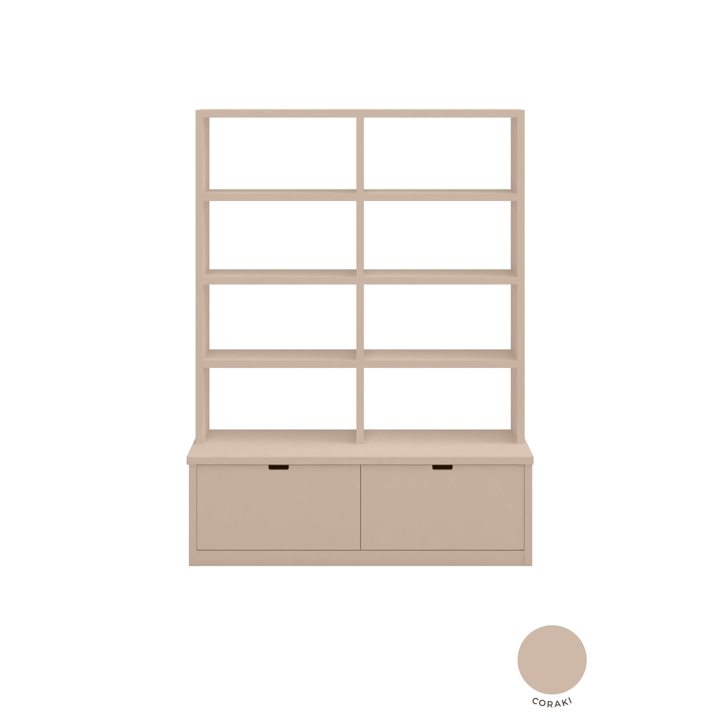 Bookcase with containers