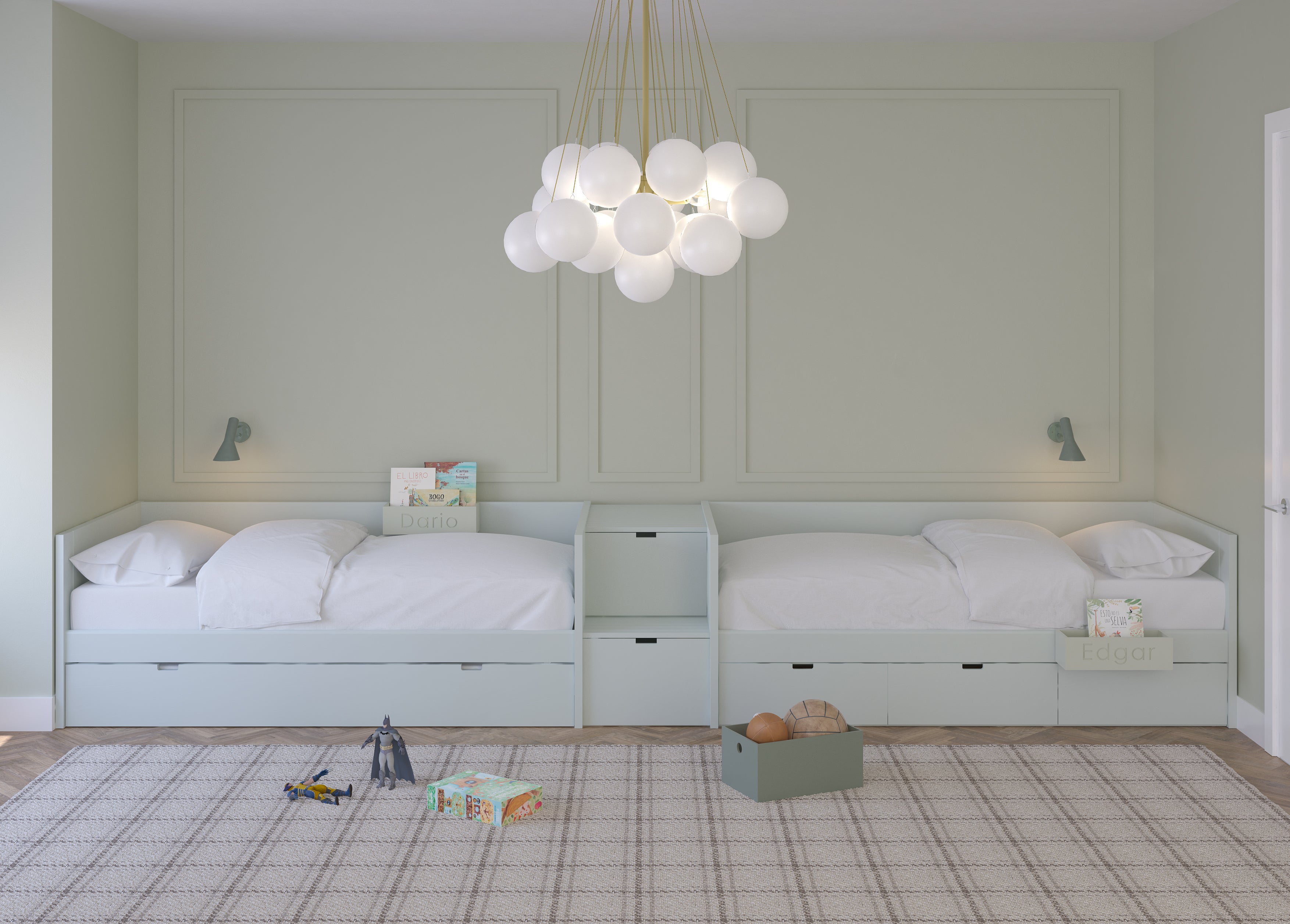 Bed met Uitschuifbed en Sierlijst