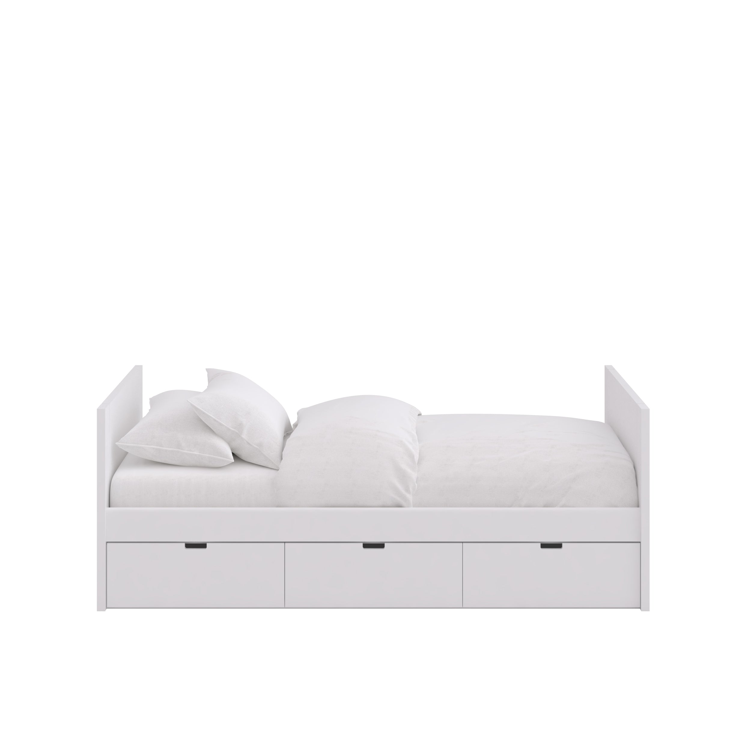 Letto singolo con letto estraibile e cassetti