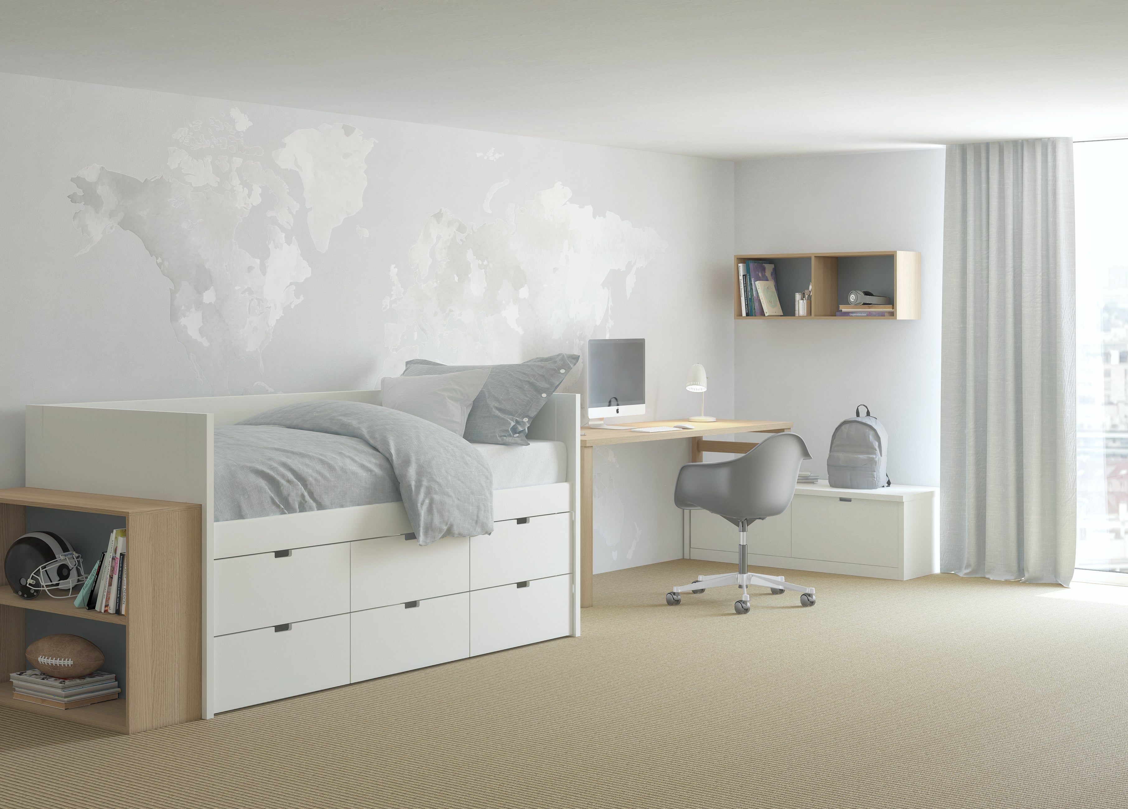 Kajuitbed met sierlijst