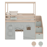 Loft Bed with Storage and Stairs