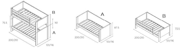 Stockbett mit Gästebett