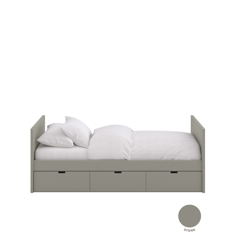 Trundle bed with drawers and guides