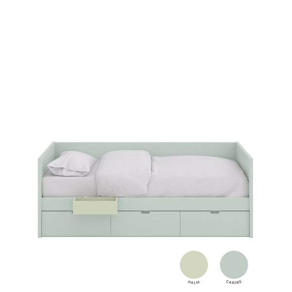 Trundle bed with paneling, trundle drawers and guides