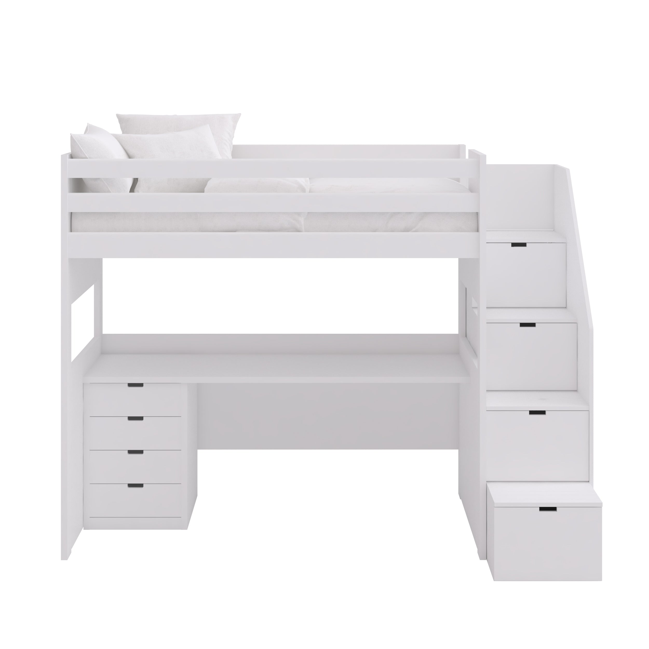 Letto a Soppalco XL Loft scala contenitore "All in One -1"