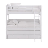 XL bunk bed with mobile trundle bed and guided drawers