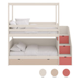 Bunk bed with Canopy, storage ladder and extra pull-out bed 