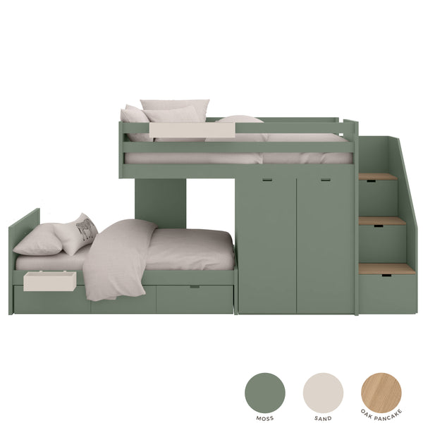 Train Bunk Bed with Storage Steps